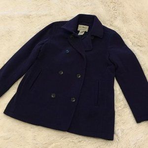 L.L BEAN Purple Double Breasted Button Pea-coat